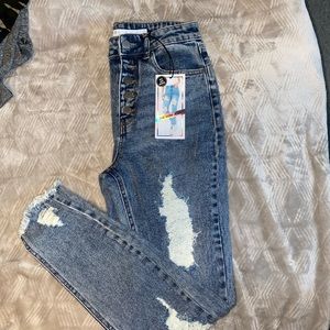 Size: 7, Skinny High Waisted Jeans, New